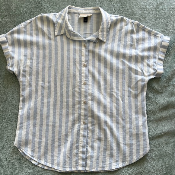 Blue and White Striped Button Down - Picture 1 of 3